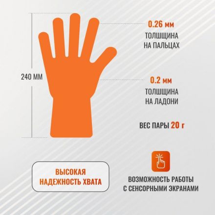 Перчатки одноразовые нитрил GOGRIP ORANGE цв.оранжевый (25пар/уп)р.М Перчатки одноразовые нитрил GOGRIP ORANGE цв.оранжевый (25пар/уп)р.М