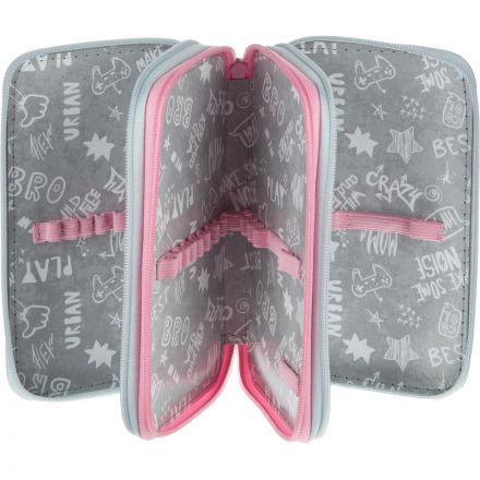 Пенал Комус КлассCasual роз+голуб 3 отд., ткань, 190х110 мм, ПКТ 12-20 Пенал Комус КлассCasual роз+голуб 3 отд., ткань, 190х110 мм, ПКТ 12-20