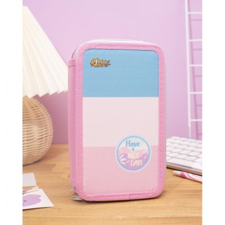 Пенал Комус КлассCasual роз+голуб 3 отд., ткань, 190х110 мм, ПКТ 12-20 Пенал Комус КлассCasual роз+голуб 3 отд., ткань, 190х110 мм, ПКТ 12-20