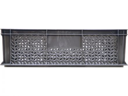 Ящик 600х400х180 мм дно сплош.стенки перф.без ручек серый морозостойкий