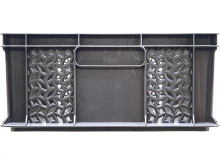 Ящик 600х400х180 мм дно сплош.стенки перф.без ручек серый морозостойкий