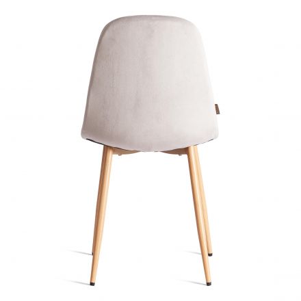 Стул BREEZE (mod. JSC-58) Велюр/металл , 44 х 53 х 86 см, Light grey (светло-серый) HLR14 / натуральный