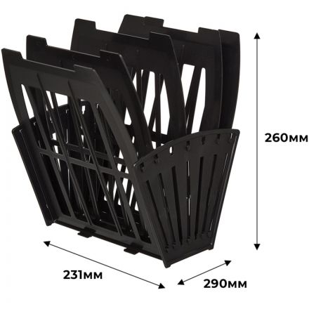 Лоток для бумаг вертикальный/горизонтальный Attache веерный универсальный 4 отделения черный Лоток для бумаг вертикальный/горизонтальный Attache веерный универсальный 4 отделения черный