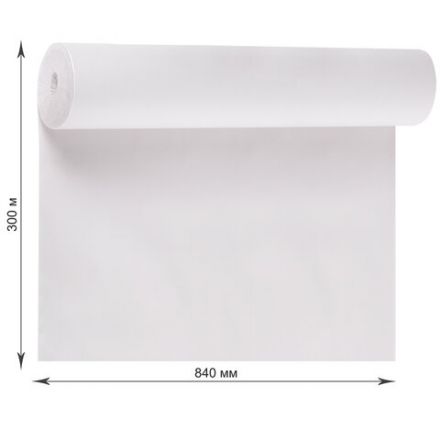 Бумага для творчества и упаковки, газетная, рулон 840 мм х 300 м, 45 г/м2, BRAUBERG, 665567