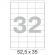 Этикетки самоклеящиеся Promega label (Комус) 52,5х35 мм 32 штуки на листе белые (25 листов в упаковке)