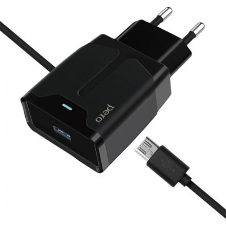 Зарядное устройство сетевое PERO TC04 1USB 2.1A + MICRO-USB CABLE черный Зарядное устройство сетевое PERO TC04 1USB 2.1A + MICRO-USB CABLE черный