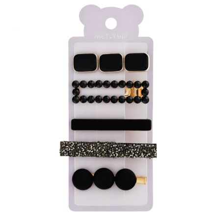 Заколки для волос MESHU, черные, 5шт., европодвес Заколки для волос MESHU, черные, 5шт., европодвес