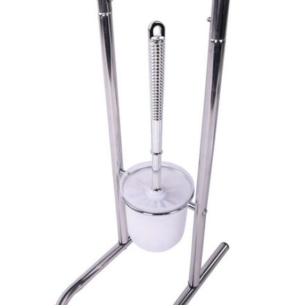 Ершик для унитаза СТОЙКА + держатель туалетной бумаги, сталь/пластик, зеркальный, LAIMA, 607433
