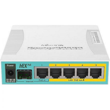 Маршрутизатор MikroTik hEX PoE (RB960PGS) 800MHz, 128MB, 5xGigabit LAN Маршрутизатор MikroTik hEX PoE (RB960PGS) 800MHz, 128MB, 5xGigabit LAN