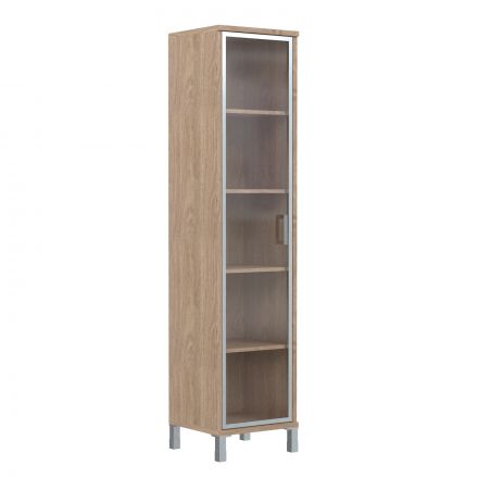 Шкаф-колонка высокая со стеклянной дверью в AL-рамке B 431.8 Дуб Девон 475х450х2054 BORN Шкаф-колонка высокая со стеклянной дверью в AL-рамке B 431.8 Дуб Девон 475х450х2054 BORN