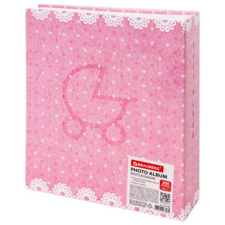 Фотоальбом BRAUBERG "Baby shoes" на 200 фото 10х15 см, твердая обложка, термосклейка, розовый, 39114, 391148 Фотоальбом BRAUBERG "Baby shoes" на 200 фото 10х15 см, твердая обложка, термосклейка, розовый, 39114, 391148