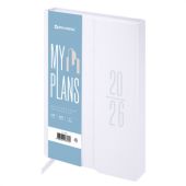 Ежедневник датированный 2026, А5, 138x213 мм, BRAUBERG "Towny", под кожу, клапан, белый, 117042 Ежедневник датированный 2026, А5, 138x213 мм, BRAUBERG "Towny", под кожу, клапан, белый, 117042