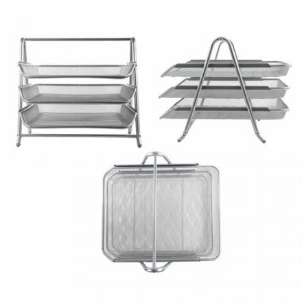 Лоток горизонтальный металлический для бумаг, 3 секции, BRAUBERG "Germanium", А4 (267х355х295 мм), серебристый, 231953 Лоток горизонтальный металлический для бумаг, 3 секции, BRAUBERG "Germanium", А4 (267х355х295 мм), серебристый, 231953