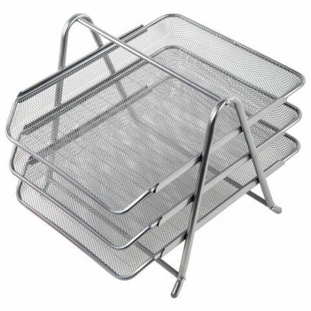 Лоток горизонтальный металлический для бумаг, 3 секции, BRAUBERG "Germanium", А4 (267х355х295 мм), серебристый, 231953 Лоток горизонтальный металлический для бумаг, 3 секции, BRAUBERG "Germanium", А4 (267х355х295 мм), серебристый, 231953