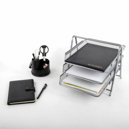 Лоток горизонтальный металлический для бумаг, 3 секции, BRAUBERG "Germanium", А4 (267х355х295 мм), серебристый, 231953 Лоток горизонтальный металлический для бумаг, 3 секции, BRAUBERG "Germanium", А4 (267х355х295 мм), серебристый, 231953