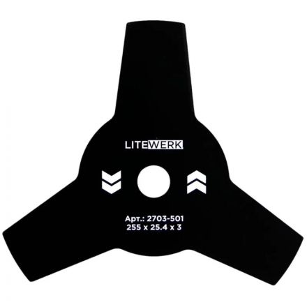 Нож лопастной для триммера 3х лопастной LiteWerk 255х25.4х3 (2703-501)
