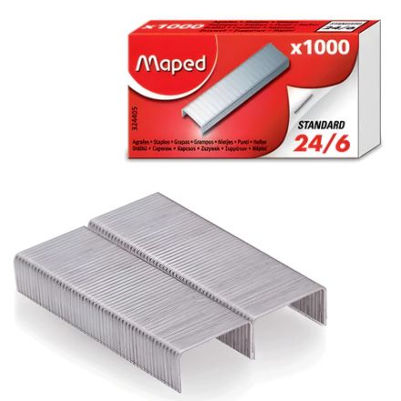 Скобы для степлера №24/6, 1000 штук, MAPED (Франция), до 20 листов, 324405 Скобы для степлера №24/6, 1000 штук, MAPED (Франция), до 20 листов, 324405