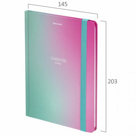 Блокнот с резинкой в клетку 96 л., А5 (145х203 мм), твердая обложка с фольгой, BRAUBERG, "Градиент", 113732 Блокнот с резинкой в клетку 96 л., А5 (145х203 мм), твердая обложка с фольгой, BRAUBERG, "Градиент", 113732