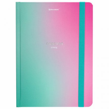 Блокнот с резинкой в клетку 96 л., А5 (145х203 мм), твердая обложка с фольгой, BRAUBERG, "Градиент", 113732 Блокнот с резинкой в клетку 96 л., А5 (145х203 мм), твердая обложка с фольгой, BRAUBERG, "Градиент", 113732