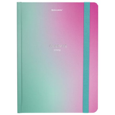 Блокнот с резинкой в клетку 96 л., А5 (145х203 мм), твердая обложка с фольгой, BRAUBERG, "Градиент", 113732 Блокнот с резинкой в клетку 96 л., А5 (145х203 мм), твердая обложка с фольгой, BRAUBERG, "Градиент", 113732