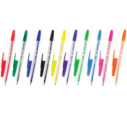 Ручки шариковые STAFF "C-51", НАБОР 10 шт., АССОРТИ, узел 1 мм, линия письма 0,5 мм, 142818