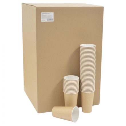 Стакан одноразовый бум. 1-сл 400мл 18OZ КРАФТ 1000шт/кор