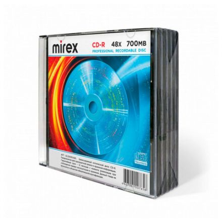 Диск CD-R MIREX, 700 Мб, 48x, Slim Case, КОМПЛЕКТ 5 шт., UL120051A8F Диск CD-R MIREX, 700 Мб, 48x, Slim Case, КОМПЛЕКТ 5 шт., UL120051A8F