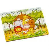 Деревянный пазл - палочки ТРИ СОВЫ "Зоопарк", 10 деталей на подложке, фанера, ХДФ Деревянный пазл - палочки ТРИ СОВЫ "Зоопарк", 10 деталей на подложке, фанера, ХДФ