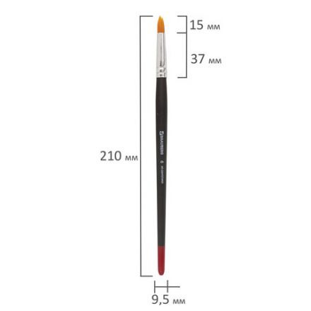 Кисть BRAUBERG, синтетика, круглая, № 6, 200212 Кисть BRAUBERG, синтетика, круглая, № 6, 200212