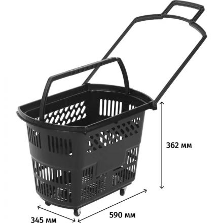 Корзина-тележка REK_Комус Мебель B35C.ECO.BL.BL 35л черная с чер.руч Корзина-тележка REK_Комус Мебель B35C.ECO.BL.BL 35л черная с чер.руч