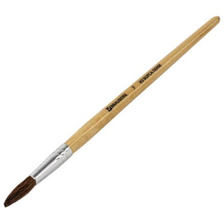 Кисть BRAUBERG, пони, круглая, № 7, 200193 Кисть BRAUBERG, пони, круглая, № 7, 200193