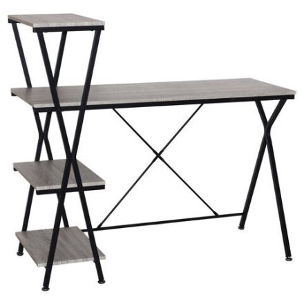 Стол на металлокаркасе BRABIX "LOFT CD-004", 1200х535х1110 мм, 3 полки, цвет дуб антик, 641219 Стол на металлокаркасе BRABIX "LOFT CD-004", 1200х535х1110 мм, 3 полки, цвет дуб антик, 641219