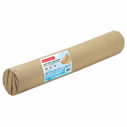 Крафт-бумага в рулоне, 420 мм x 50 м, плотность 78 г/м2, Марка А (Коммунар), BRAUBERG, 440184 Крафт-бумага в рулоне, 420 мм x 50 м, плотность 78 г/м2, Марка А (Коммунар), BRAUBERG, 440184