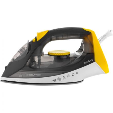 Утюг Brayer BR4003GY 2400Вт,керам,пар 140 г/мин,антикапля,разбрызг,330 мл Утюг Brayer BR4003GY 2400Вт,керам,пар 140 г/мин,антикапля,разбрызг,330 мл