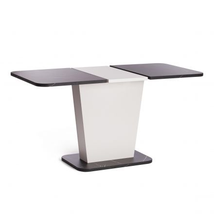 Стол Tetchair обеденный GENT ЛДСП, 110-145x68,6x75,5 см, Мрамор Блэк Роял/Белый Стол Tetchair обеденный GENT ЛДСП, 110-145x68,6x75,5 см, Мрамор Блэк Роял/Белый