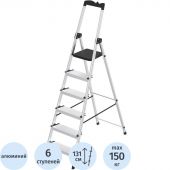 Стремянка алюминиевая 6ст. с лотком, 12см ступенька, Zalger, арт. 211-6