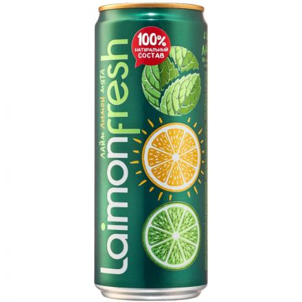 Напиток Laimon Frеsh среднегазированный б/а ж/б 0,33л Напиток Laimon Frеsh среднегазированный б/а ж/б 0,33л