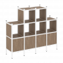 Loft Прямой стеллаж наборный VR.L-16 Дуб аризона/Белый металл 1694*446*1458