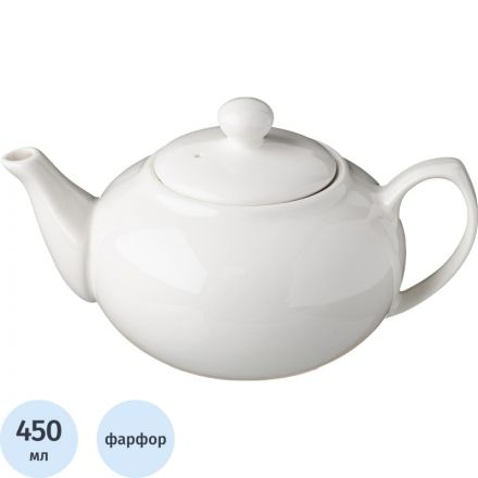 Чайник заварочный 'Кунстверк';фарфор;450мл;D=75,H=75,L=175мм;белый 03150395
