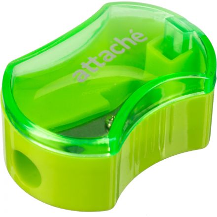 Точилка Attache, 1 отверстие, с контейнером, эргономичн, в ассорт