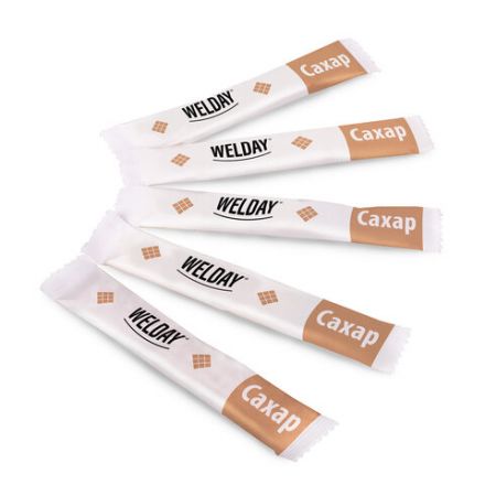 Сахар порционный WELDAY (ВЭЛДЭЙ) в стиках по 5 г, 500 штук, 622494