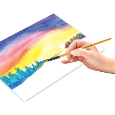 Кисть ПИФАГОР, СИНТЕТИКА, круглая, № 5, деревянная лакированная ручка, с колпачком, 200845 Кисть ПИФАГОР, СИНТЕТИКА, круглая, № 5, деревянная лакированная ручка, с колпачком, 200845