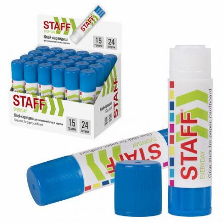 Клей-карандаш STAFF "EVERYDAY", 15 г, 221132 Клей-карандаш STAFF "EVERYDAY", 15 г, 221132