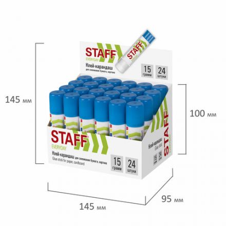Клей-карандаш STAFF "EVERYDAY", 15 г, 221132 Клей-карандаш STAFF "EVERYDAY", 15 г, 221132