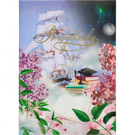 Портфолио папка Выпускнику А4 Космос с 3мя файлами ламинированная Портфолио папка Выпускнику А4 Космос с 3мя файлами ламинированная