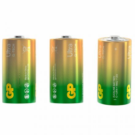 Батарейки КОМПЛЕКТ 2 шт., GP Ultra G-Tech, С (LR14, 14А), алкалиновые, блистер, 14AU-2CR2 Батарейки КОМПЛЕКТ 2 шт., GP Ultra G-Tech, С (LR14, 14А), алкалиновые, блистер, 14AU-2CR2