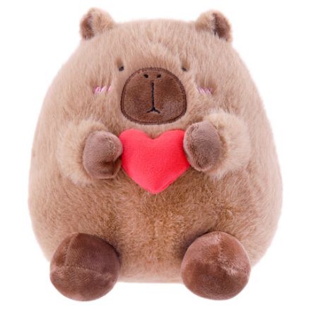 Игрушка мягкая "Капибара с сердечком", 20 см, цвет коричневый, WOOZOO (ВУЗУ), 666784