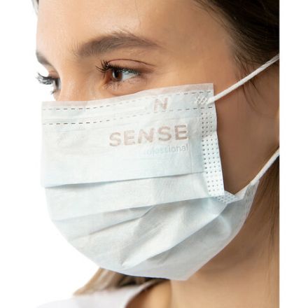Маски медицинские SENSE одноразовые КОМПЛЕКТ 50 штук короб, 3-х слойные, мельтблаун, голубые Маски медицинские SENSE одноразовые КОМПЛЕКТ 50 штук короб, 3-х слойные, мельтблаун, голубые