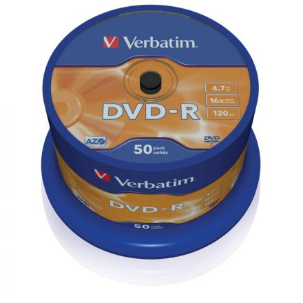 Диск DVD-R Verbatim 4,7 GB 16x (50 штук в упаковке)