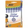 Ручки шариковые BIC "Cristal Original", НАБОР 10 шт., СИНИЕ, узел 1 мм, линия письма 0,32 мм, пакет, 830863 Ручки шариковые BIC "Cristal Original", НАБОР 10 шт., СИНИЕ, узел 1 мм, линия письма 0,32 мм, пакет, 830863
